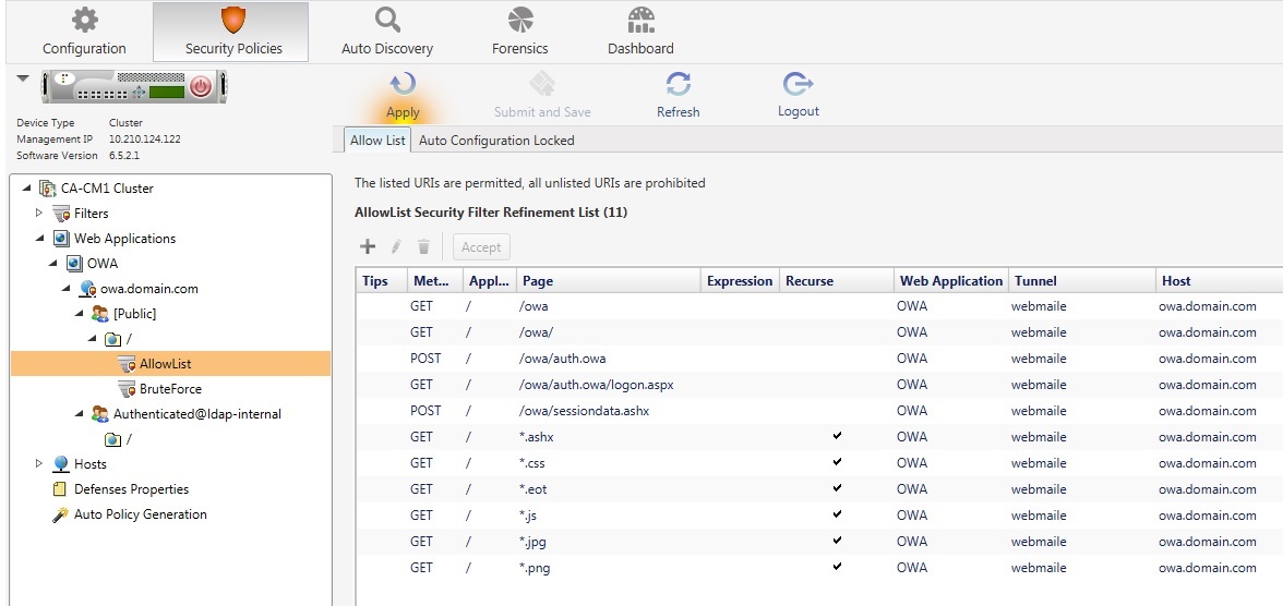 How to Configure AppWall FormBased Authentication (FBA) Authentication
